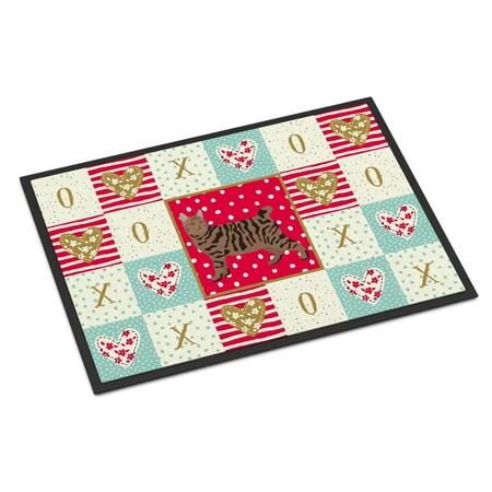 Carolines Treasures 18 x 27 in. Pixie Bob No.3 Cat Love Indoor or Outdoor Mat CK5680MAT